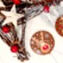Reindeer Christmas Chocolate Lollipop Set Of Five, thumbnail 1 of 5