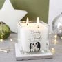 First Family Christmas Penguin Scented Square Candle, thumbnail 4 of 6