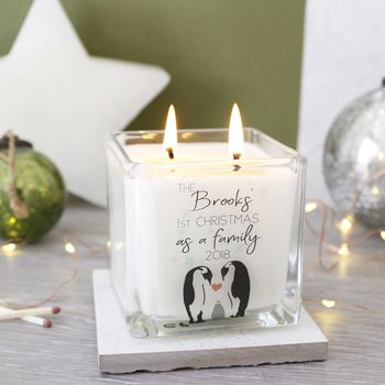 First Family Christmas Penguin Scented Square Candle, 4 of 6