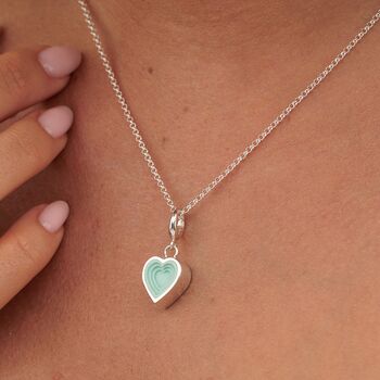 Geometric Turquoise Heart Charm Necklace, 2 of 9
