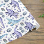 Dinosaur Wrapping Paper Roll Blue Dino Gift, thumbnail 3 of 3