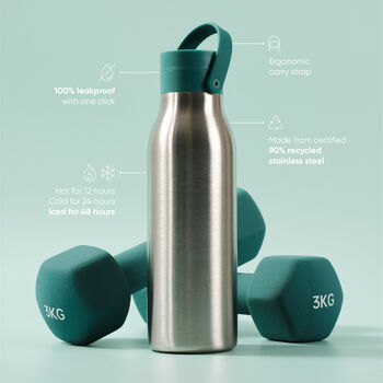 Circular And Co 500ml Stainless Steel Water Bottle Aquamarine Green, 4 of 6