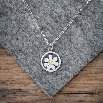 Forget Me Not Pendant In Silver And 18ct Gold, 3 of 7