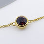 Gold Plated January Garnet Birthstone Bracelet, thumbnail 3 of 9