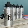 Silver And Black Initial Water Bottle, thumbnail 1 of 4