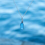 Cornish Sea Glass Pendant Blue, thumbnail 3 of 6