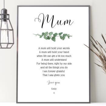 Mum Christmas Gift Mother Personalised Christmas Poem, 3 of 7