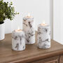 Set Of Three Marble LED Candles, thumbnail 1 of 3