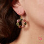 Multicoloured Tourmaline Circle Hook Earrings 18 K Gold Plated, thumbnail 1 of 9