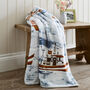 Coastal Fishing Village Textured Printed Soft Throw, thumbnail 2 of 5