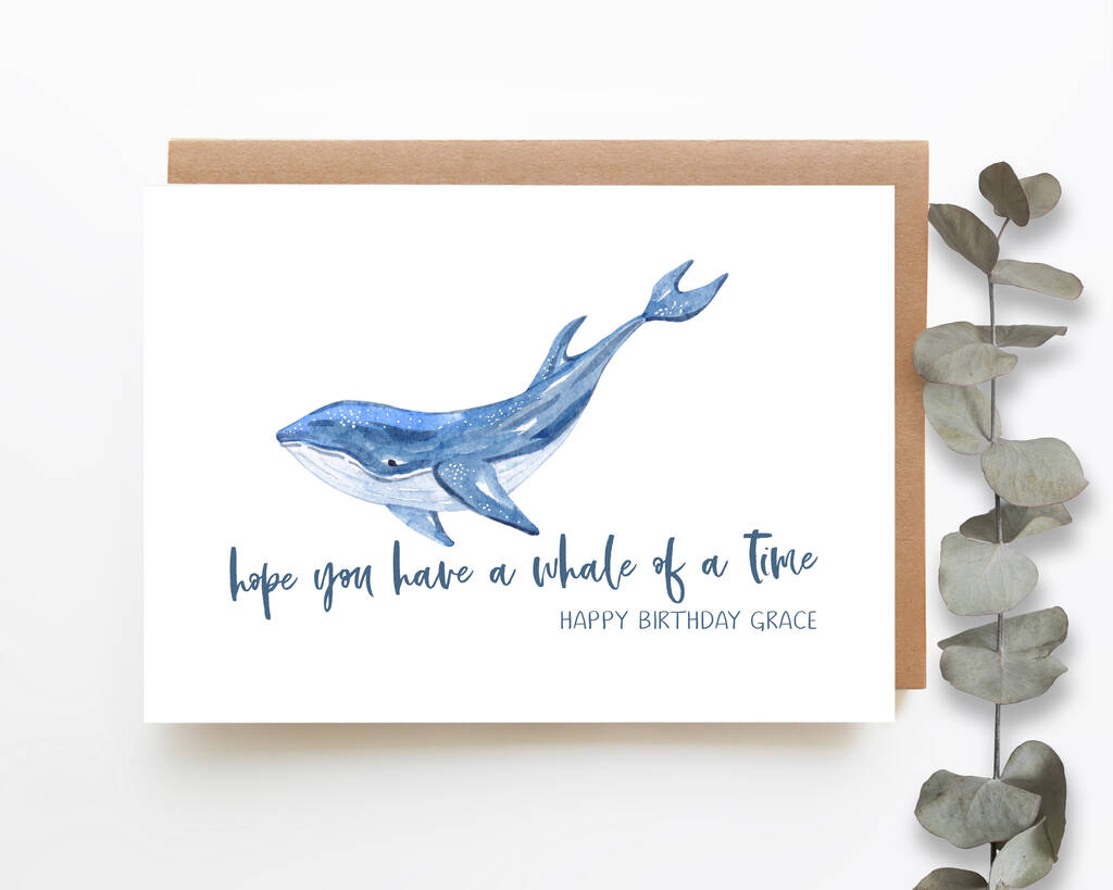 Personalised Adult Birthday Card Whales By Hope & Eve