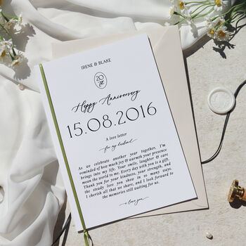 Personalised 1st 2nd 3rd 5th 10th 20th 30th 40th 50th Anniversary Card, 3 of 7