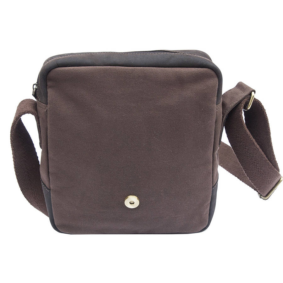 Waxed Canvas And Leather Crossbody Bag By Wombat | literacybasics.ca