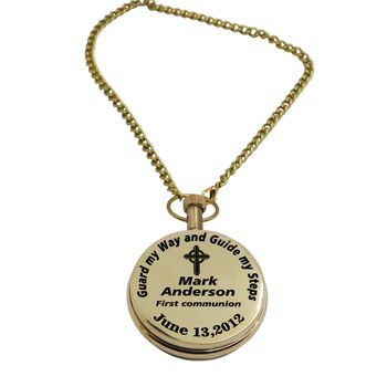 Personalised Pocket Watch For Baptism, First Communion, Confirmation, Christening Gift, 5 of 12