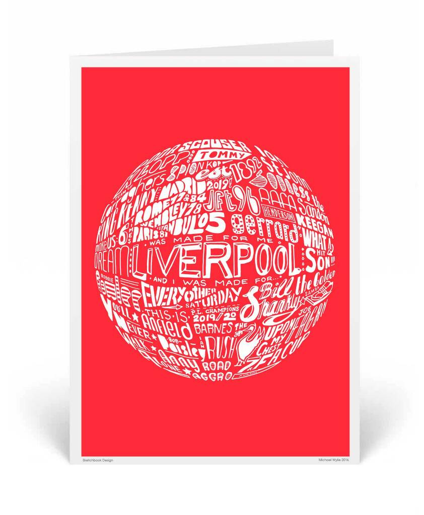 Liverpool Football Club Greetings Card By Sketchbook Design