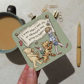 Set Of Four Winnie Coasters | A.A. Milne Quotes | Gloss Mdf Drink Coasters, 10 of 12