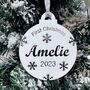 Baby's First Christmas Personalised Bauble, Baby Gift, thumbnail 3 of 12