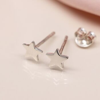 Mini Sterling Silver Star Stud Earrings, 4 of 8