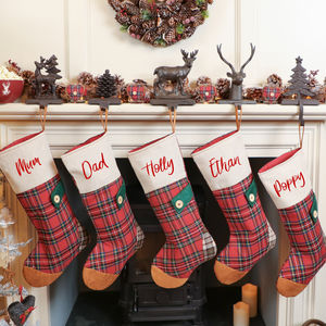 personalised set of five patchwork tartan stockings stockings sacks - Pictures Of Decorated Christmas Stockings personalised set of five patchwork tartan stockings stockings sacks - Pictures Of Decorated Christmas Stockings