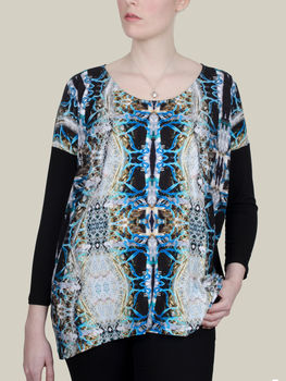 Fishing Lace Printed Oversized Jersey Top, 3 of 4