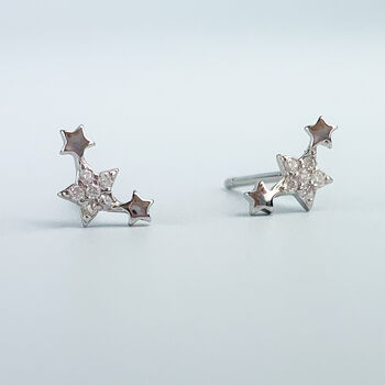 Sterling Silver Star Constellation Stud Earrings, 2 of 6