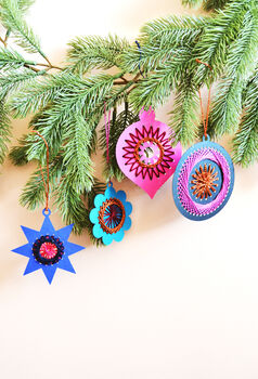 Embroidered Paper Decoration Craft Kit, 6 of 8