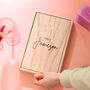 Personalised Mrs Wooden Jewellery Box With Mirror, thumbnail 6 of 6