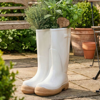 Personalised Gift Set Of Two Welly Boots Planters, 3 of 12