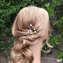 White Floral Bridal Hair Pins Set Of Three, thumbnail 12 of 12