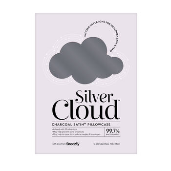 Silver Cloud Charcoal Satin Pillowcase Four Pack, 8 of 8