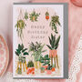 Peach Happy Birthday Sister Card With Houseplants, thumbnail 1 of 2