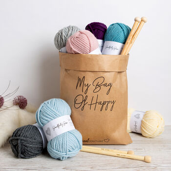 Basketweave Stitch Blanket Easy Knitting Kit, 5 of 6