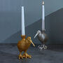 G Decor Brass Kiwi Bird Gold And Silver Candle Holders, thumbnail 2 of 5