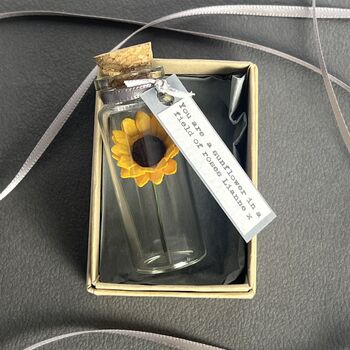 Miniature Personalised Sunflower In A Bottle Keepsake, 8 of 12