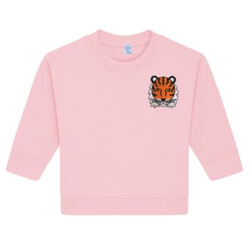 Babies Tiger Organic Cotton Sweatshirt, 6 of 7