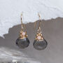 Navy Teal Quartz Gemstone Earring, thumbnail 1 of 4