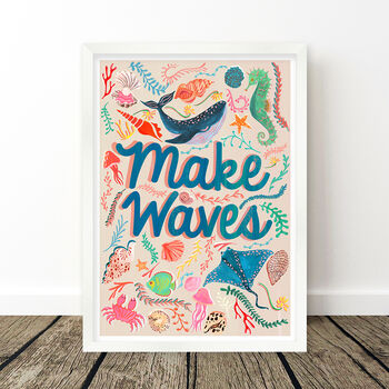 Make Waves Sea Life Art Print, 6 of 9