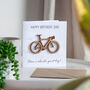 Wooden Bicycle Personalised Birthday Card, thumbnail 2 of 2