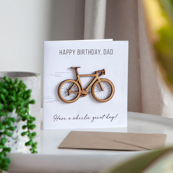 Wooden Bicycle Personalised Birthday Card, 2 of 2