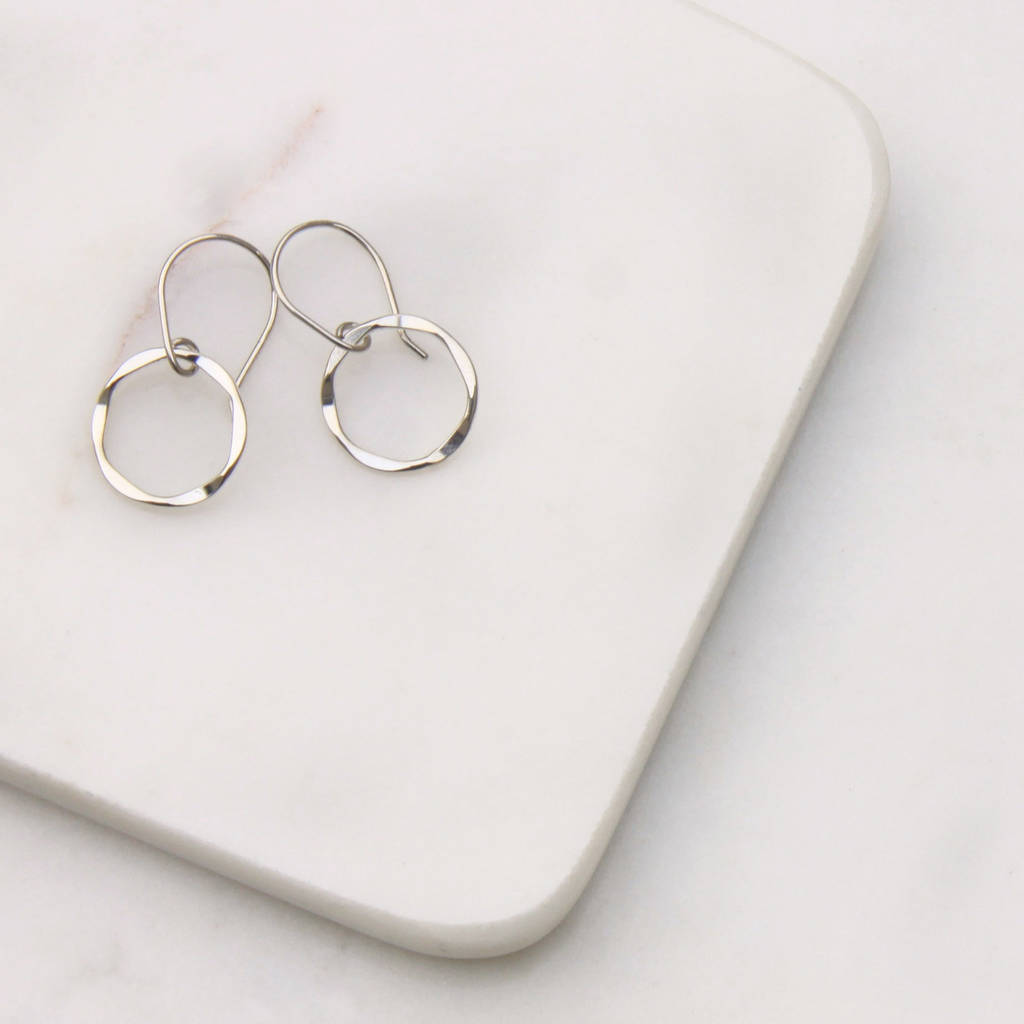 Sterling Silver Dainty Hoop Earrings By Lulu + Belle