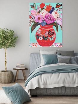 Floral Vase Pink Art Print, 2 of 3
