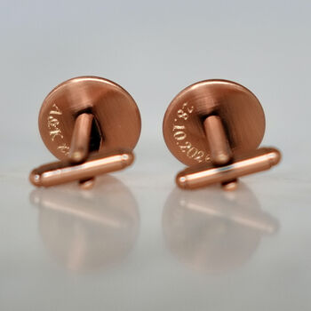 Secret Message Solid Copper Cufflinks, 5 of 8