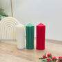 Geometric Christmas Pillar Candles Set Of Three, thumbnail 5 of 5