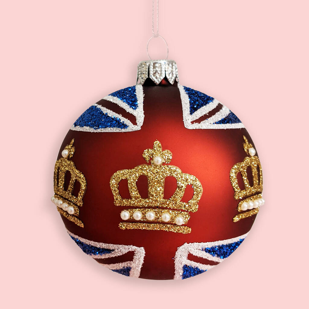 The Crown Glass Christmas Bauble By Eleanor Stuart Co