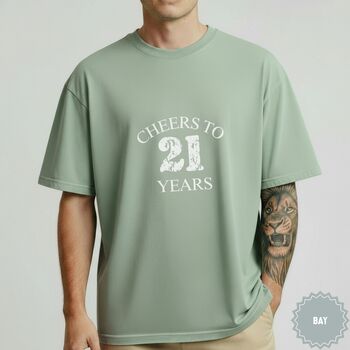 Personalised Cheers 21st Birthday Milestone T Shirt, 3 of 12