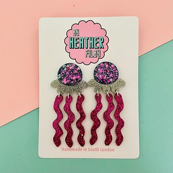 Xl Jellyfish Glitter Earrings, 5 of 5