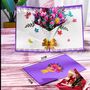 Pop Up 3D Purple Blank Card Bouquet, thumbnail 3 of 4
