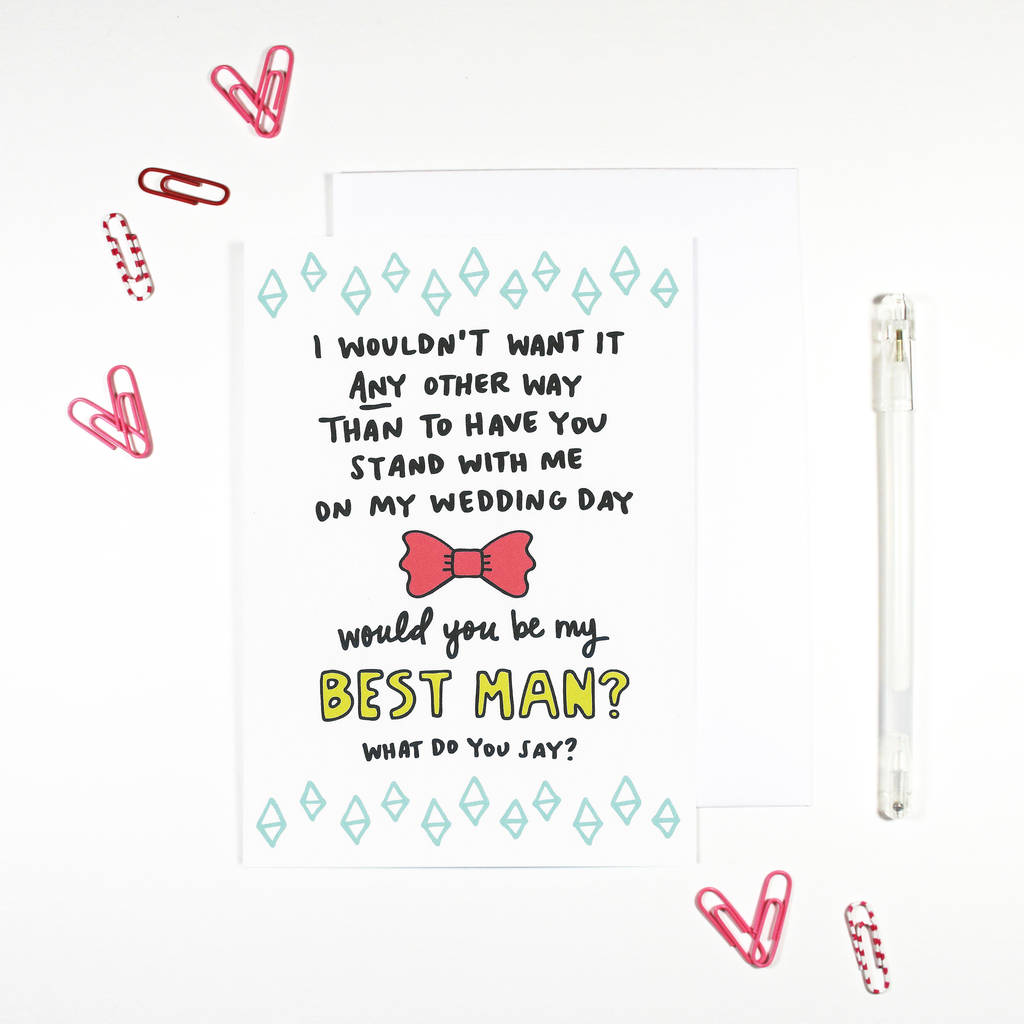 Best Man Card By Angela Chick Notonthehighstreet