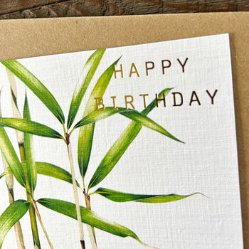 Gold Foiled Bamboo Birthday Card, 3 of 5