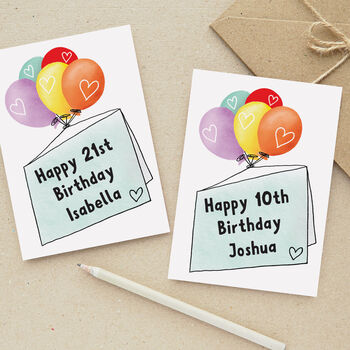 Balloons Personalised Birthday Card, 2 of 3
